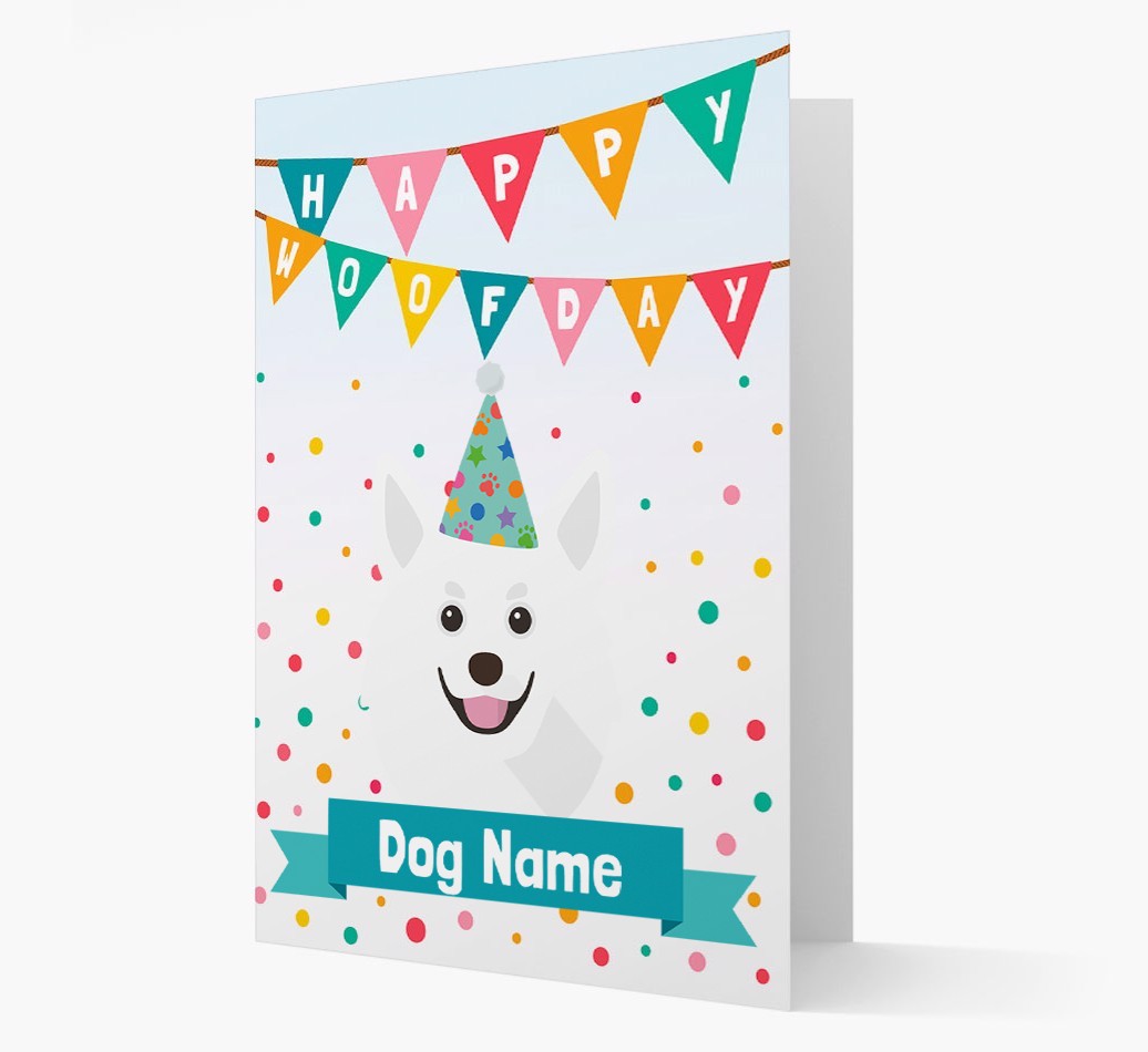 Personalised Card 'Happy Woofday {dogsName}' with {breedCommonName} Icon