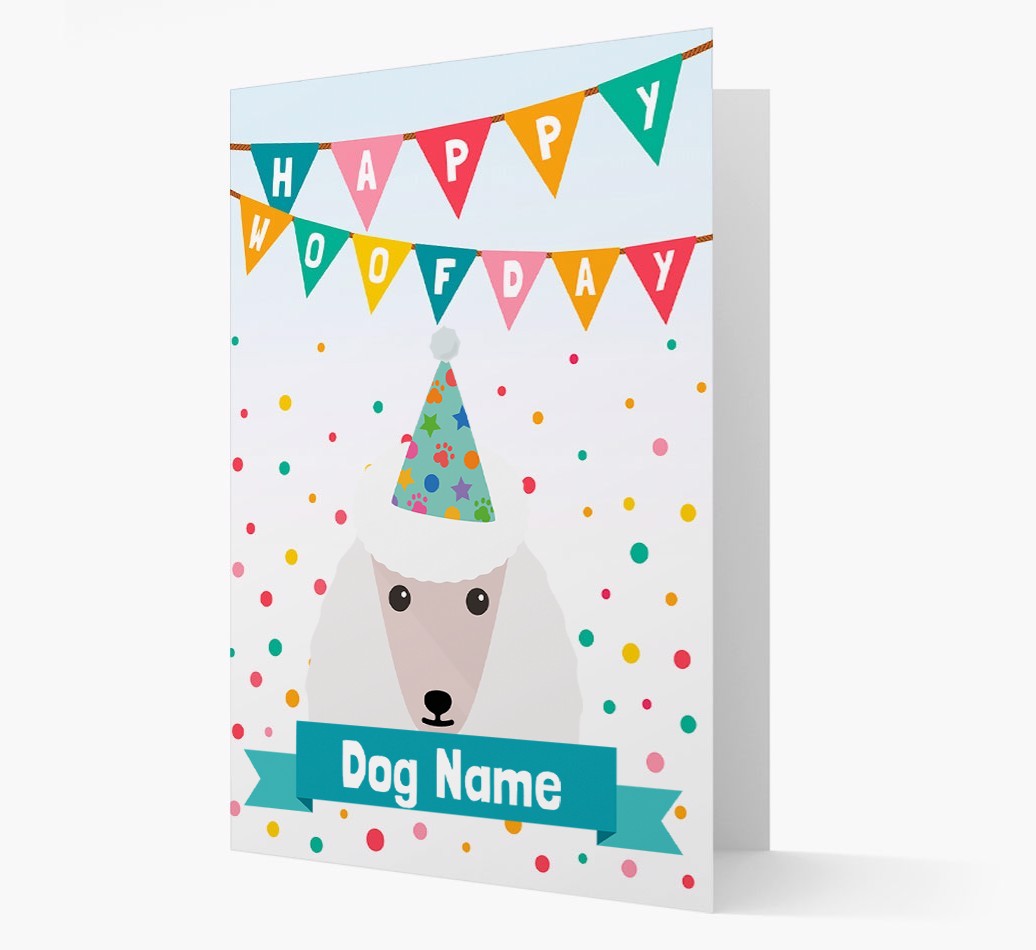 Personalised Card 'Happy Woofday {dogsName}' with {breedCommonName} Icon