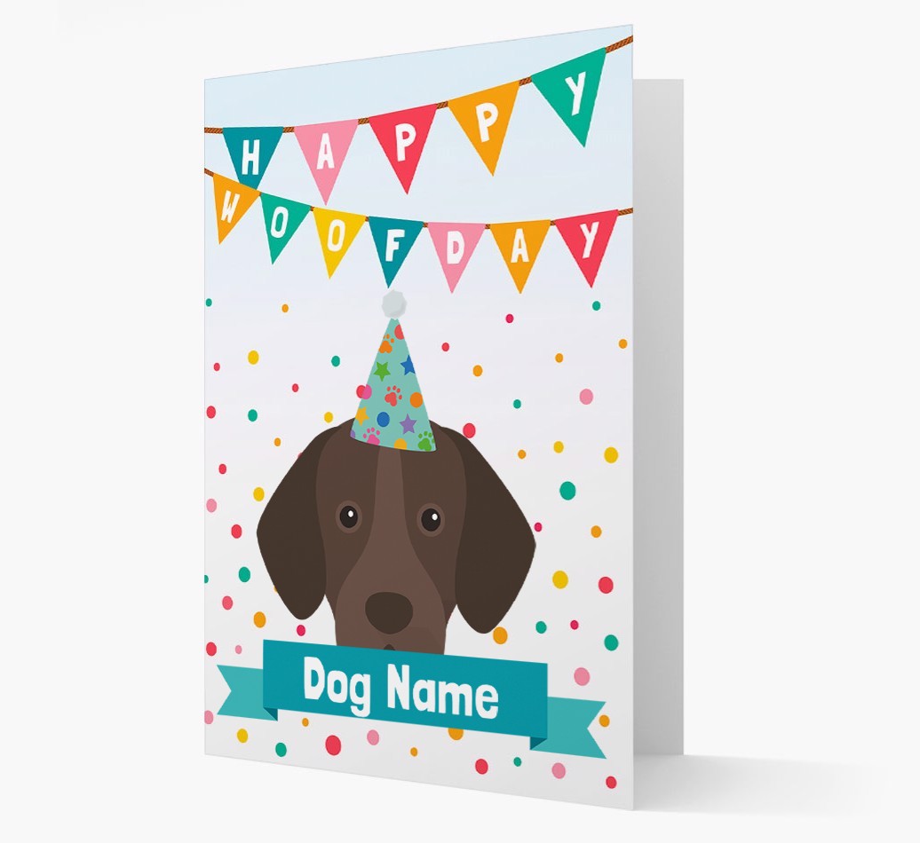 Personalised Card 'Happy Woofday {dogsName}' with {breedCommonName} Icon