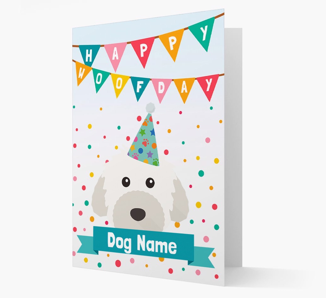 Personalised Card 'Happy Woofday {dogsName}' with {breedCommonName} Icon