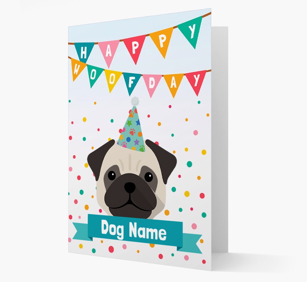 Personalised Card 'Happy Woofday {dogsName}' with {breedCommonName} Icon