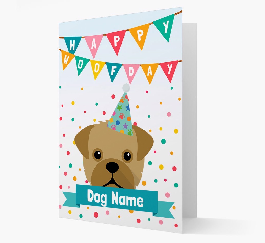 Personalised Card 'Happy Woofday {dogsName}' with {breedCommonName} Icon