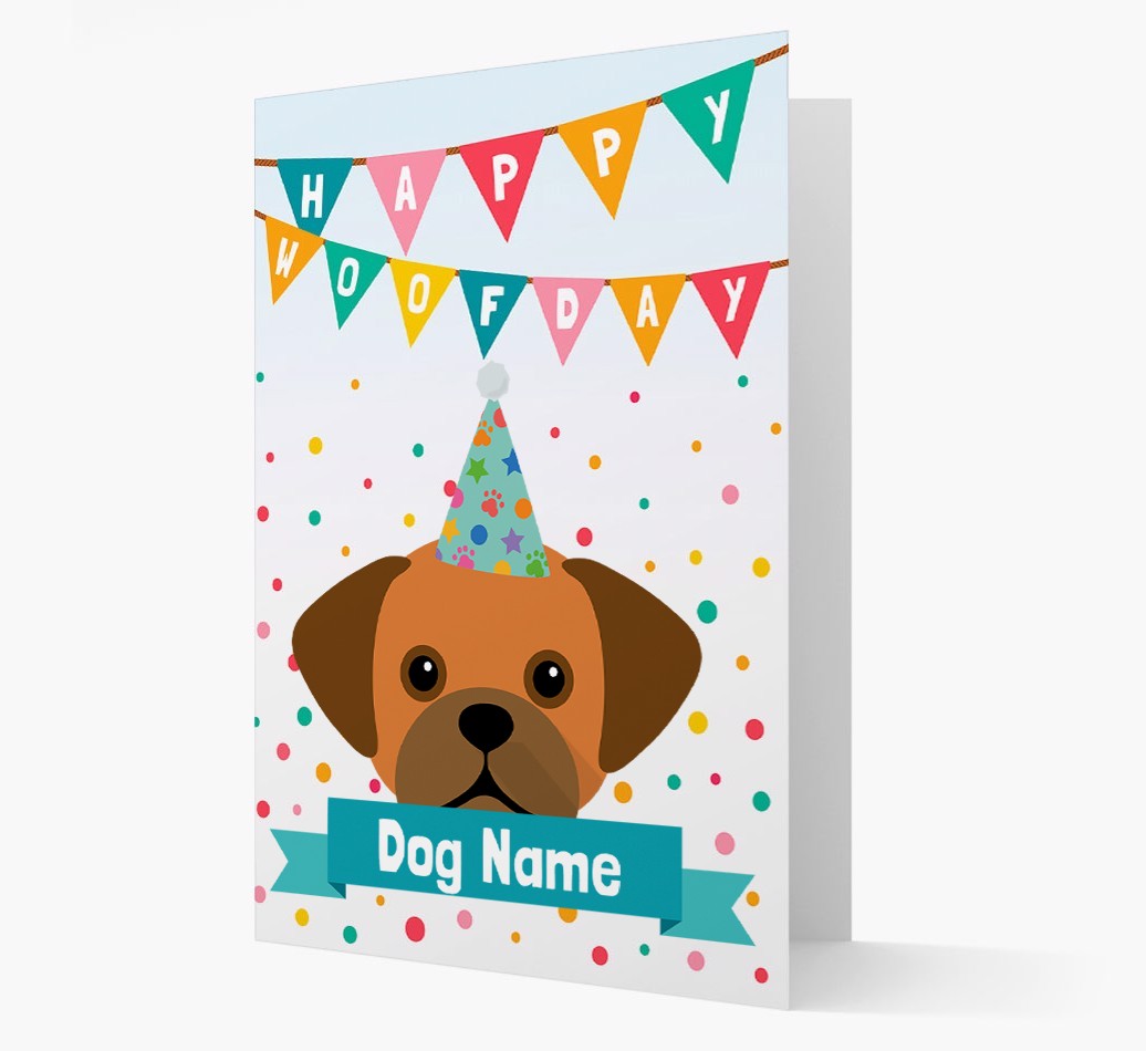 Personalized Card 'Happy Woofday {dogsName}' with {breedCommonName} Icon