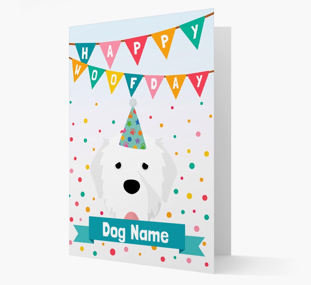 Personalised Card 'Happy Woofday {dogsName}' with {breedCommonName} Icon