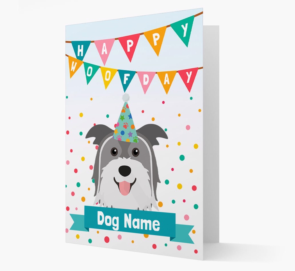 Personalised Card 'Happy Woofday {dogsName}' with {breedCommonName} Icon
