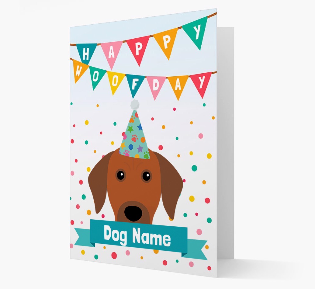 Personalised Card 'Happy Woofday {dogsName}' with {breedCommonName} Icon