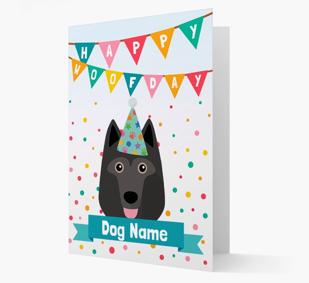 Personalised Card 'Happy Woofday {dogsName}' with {breedCommonName} Icon