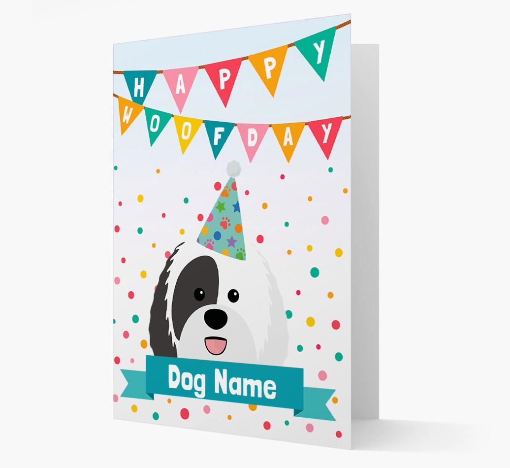 Personalised Card 'Happy Woofday {dogsName}' with {breedCommonName} Icon