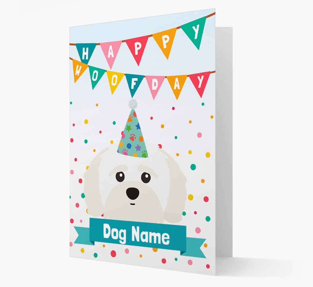 Personalised Card 'Happy Woofday {dogsName}' with {breedCommonName} Icon
