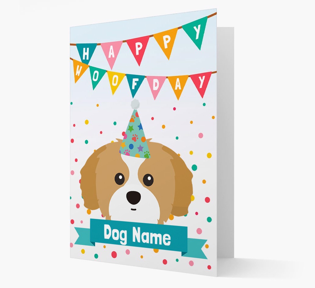Personalised Card 'Happy Woofday {dogsName}' with {breedCommonName} Icon