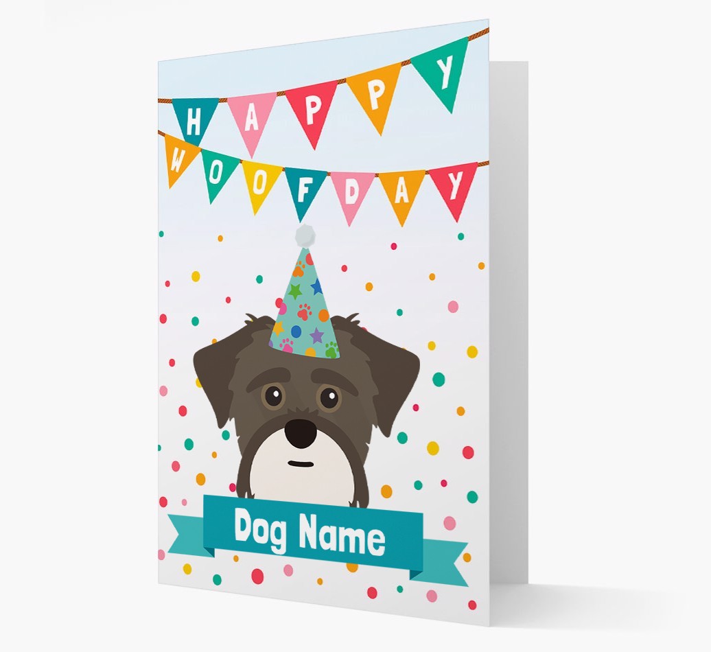 Personalized Card 'Happy Woofday {dogsName}' with {breedCommonName} Icon