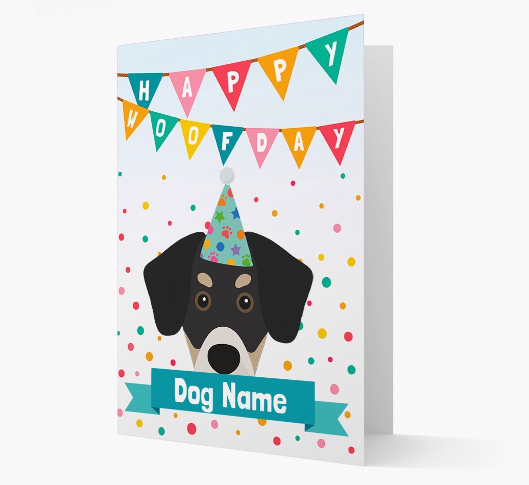 Personalised Card 'Happy Woofday {dogsName}' with {breedCommonName} Icon
