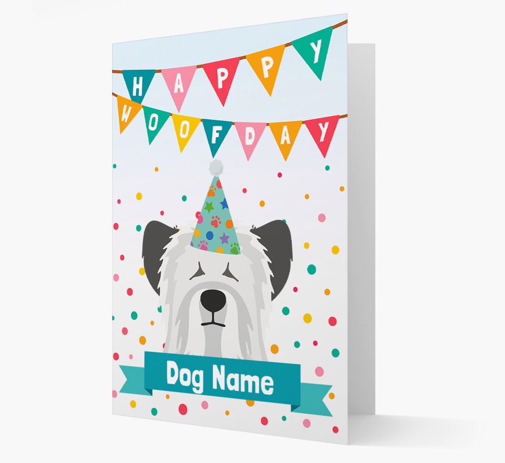 Personalised Card 'Happy Woofday {dogsName}' with {breedCommonName} Icon