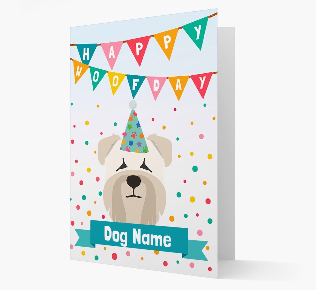 Personalised Card 'Happy Woofday {dogsName}' with {breedCommonName} Icon