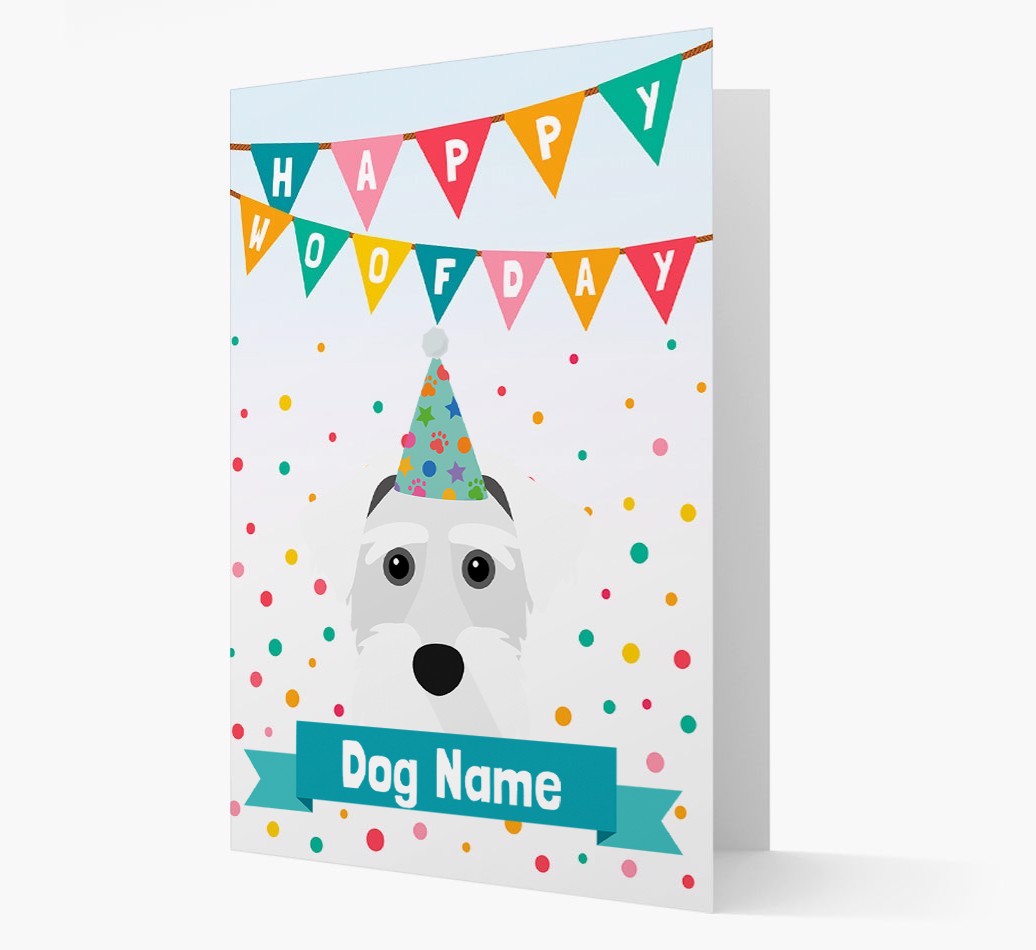Personalised Card 'Happy Woofday {dogsName}' with {breedCommonName} Icon