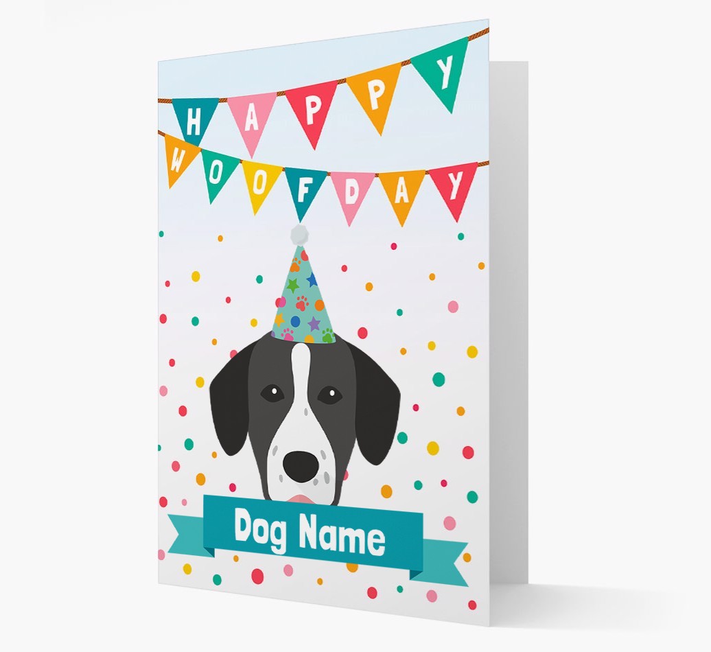 Personalised Card 'Happy Woofday {dogsName}' with {breedCommonName} Icon