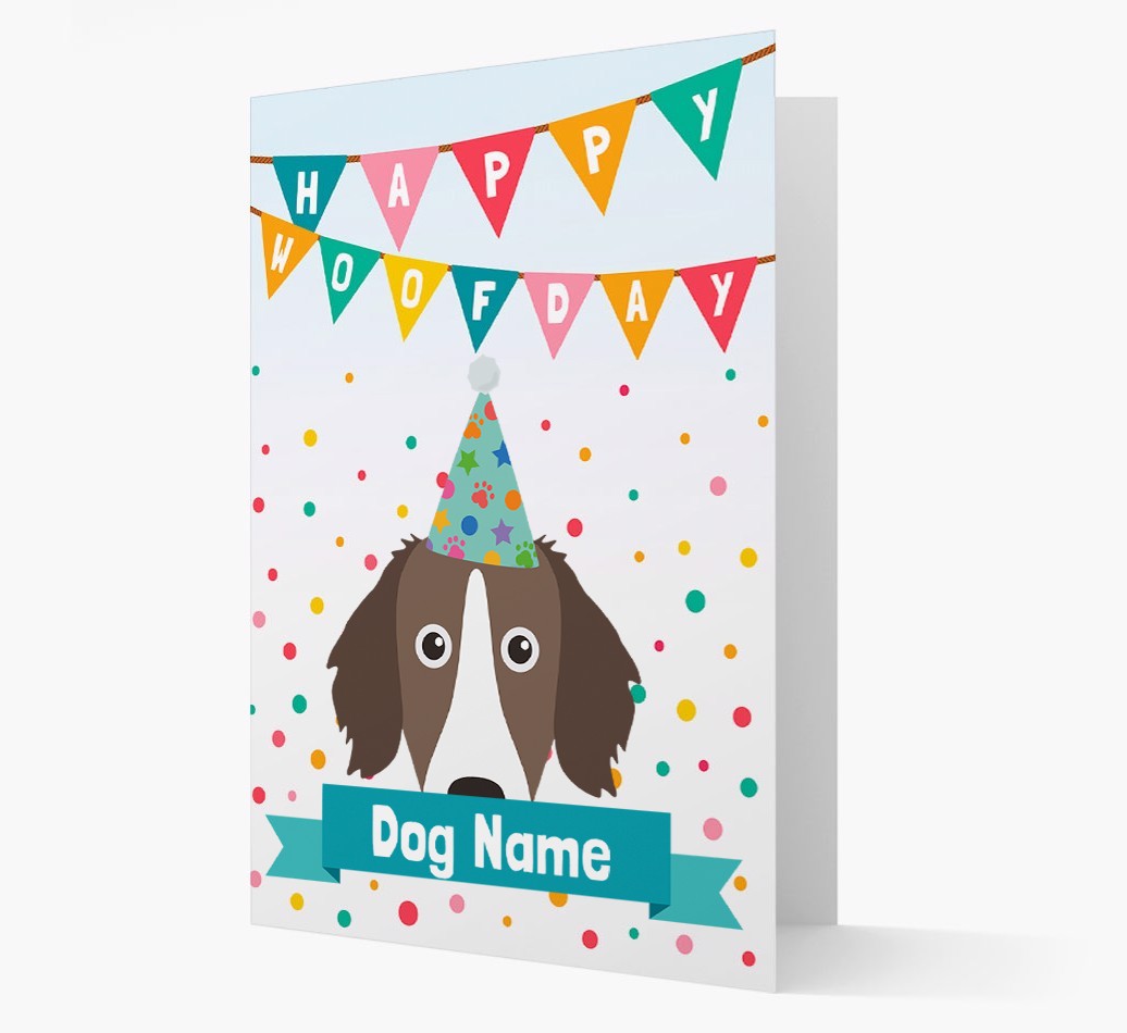 Personalised Card 'Happy Woofday {dogsName}' with {breedCommonName} Icon