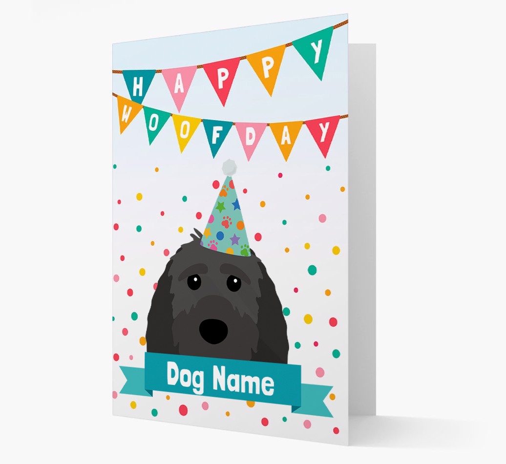 Personalised Card 'Happy Woofday {dogsName}' with {breedCommonName} Icon