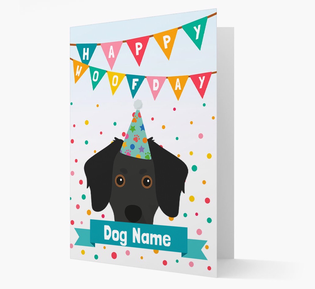 Personalised Card 'Happy Woofday {dogsName}' with {breedCommonName} Icon