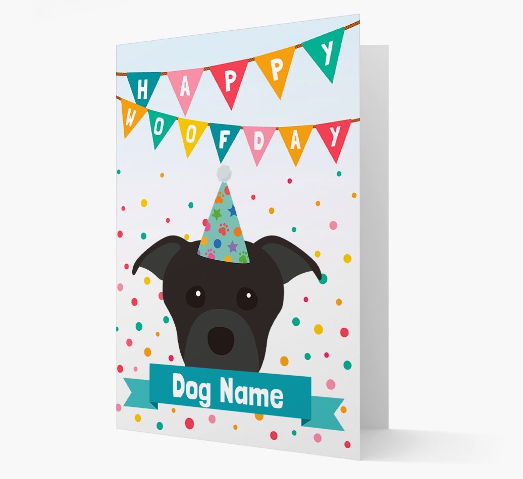Personalised Card 'Happy Woofday {dogsName}' with {breedCommonName} Icon