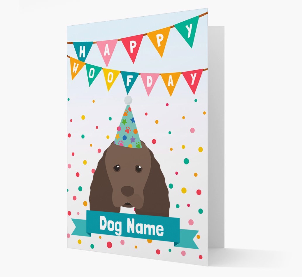 Personalised Card 'Happy Woofday {dogsName}' with {breedCommonName} Icon