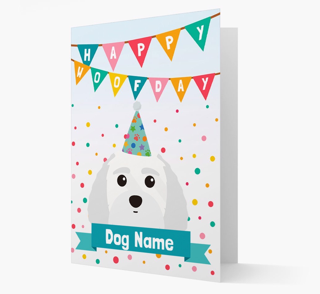 Personalised Card 'Happy Woofday {dogsName}' with {breedCommonName} Icon