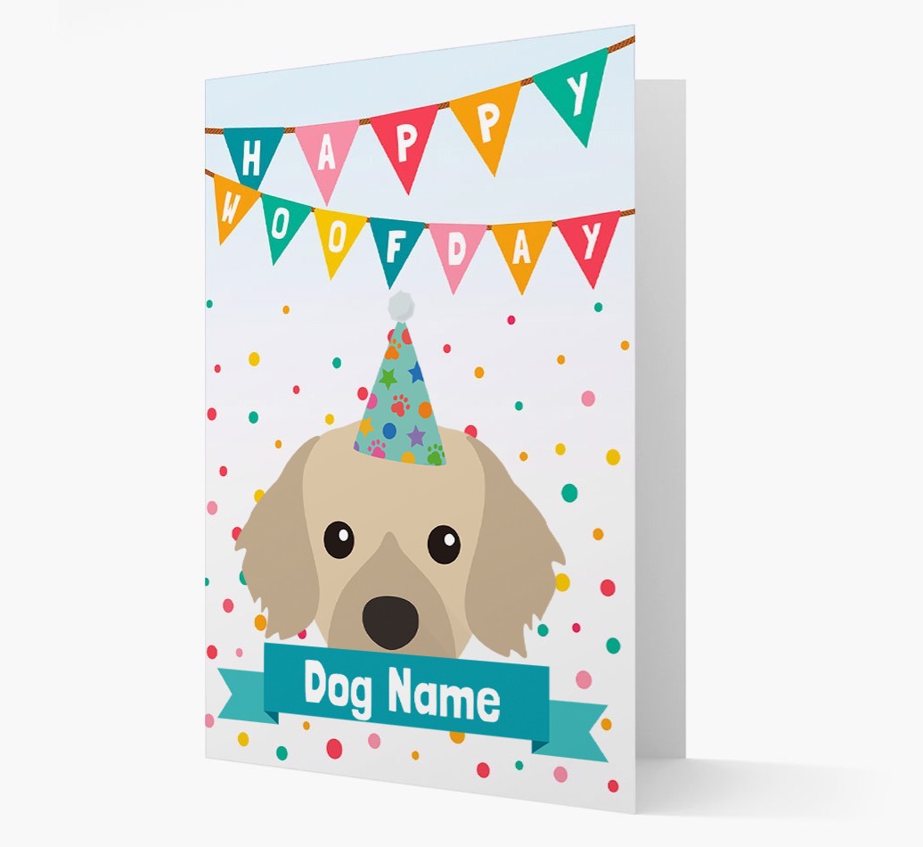 Personalised Card 'Happy Woofday {dogsName}' with {breedCommonName} Icon
