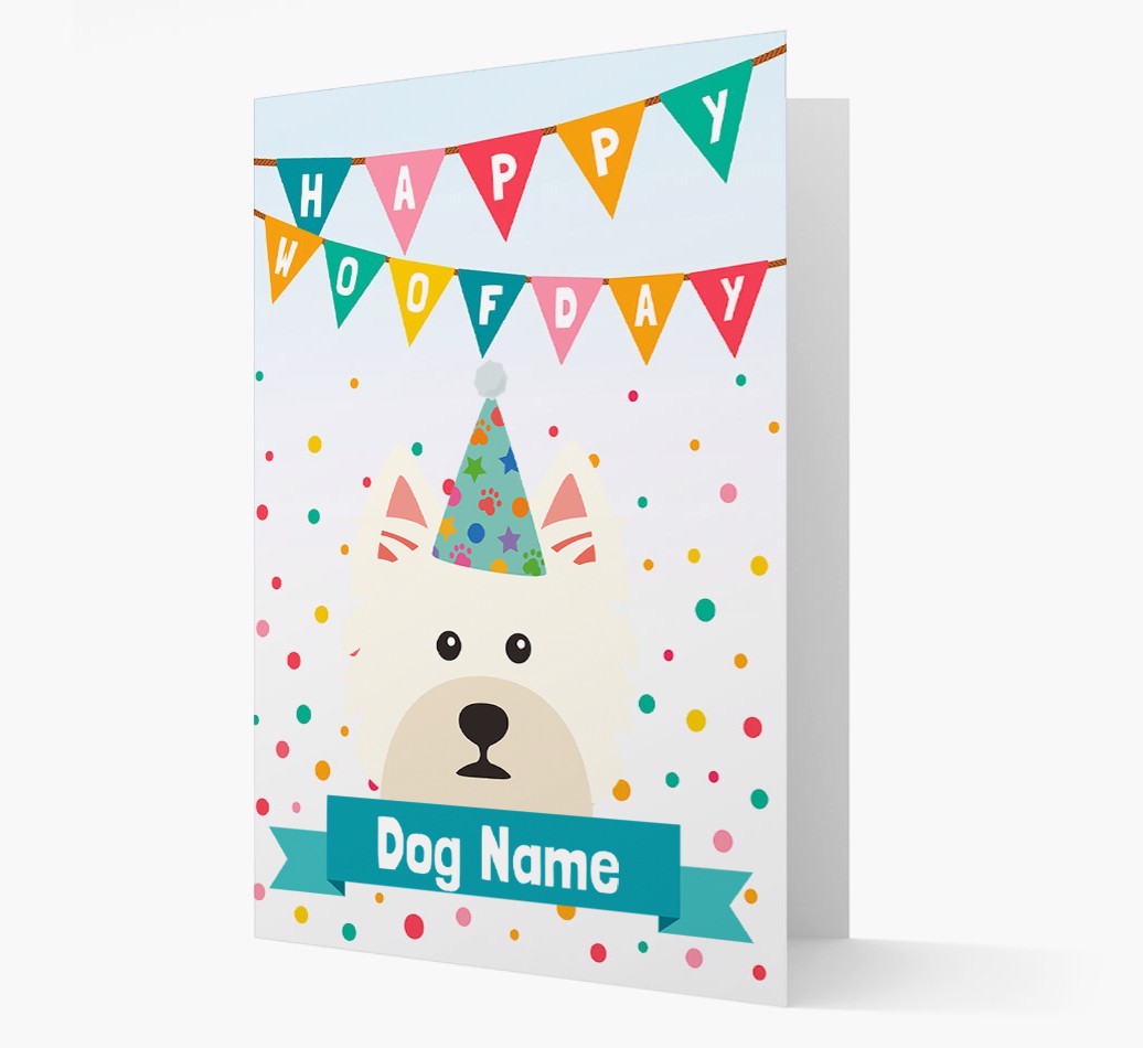 Personalised Card 'Happy Woofday {dogsName}' with {breedCommonName} Icon