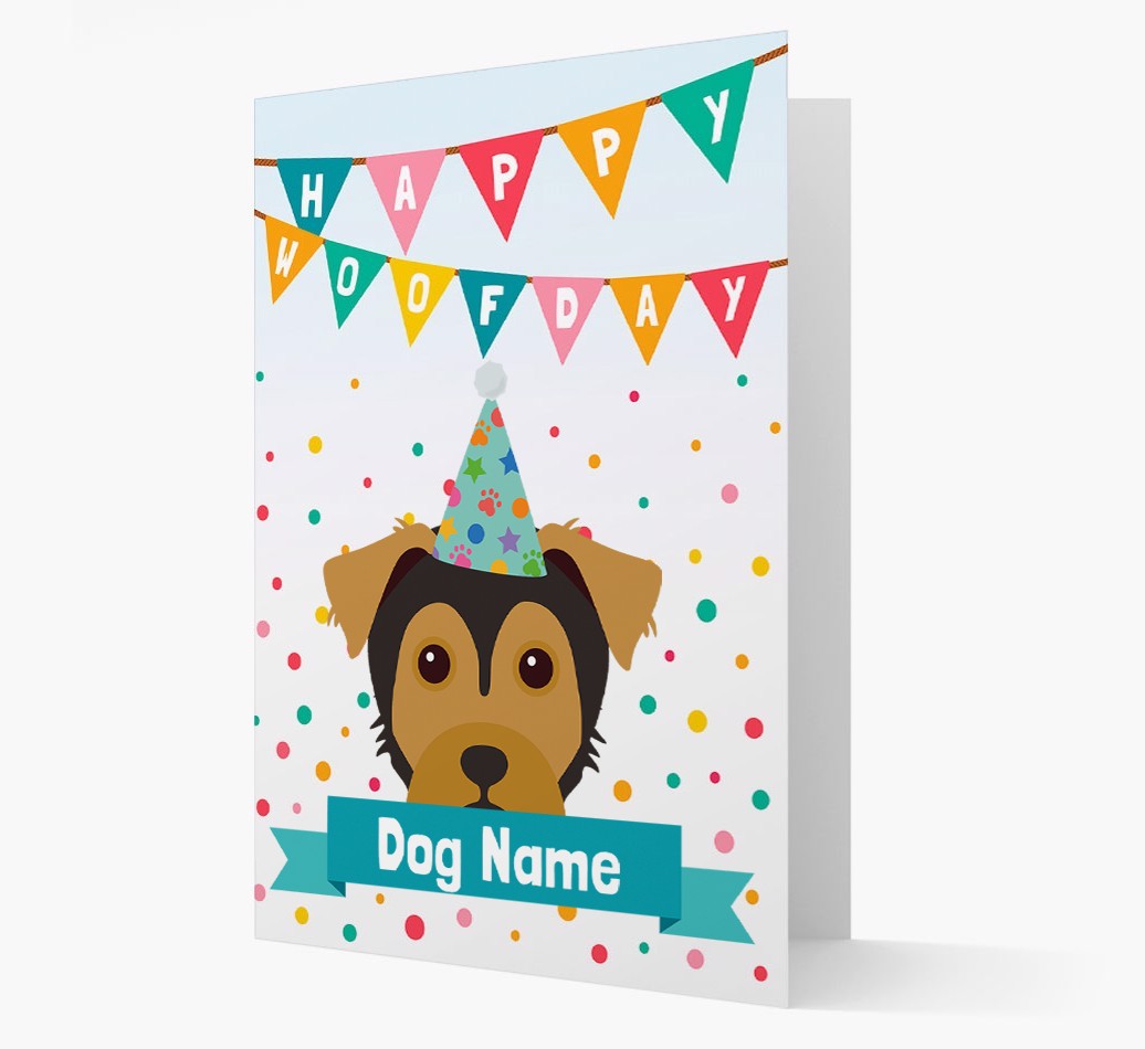 Personalised Card 'Happy Woofday {dogsName}' with {breedCommonName} Icon