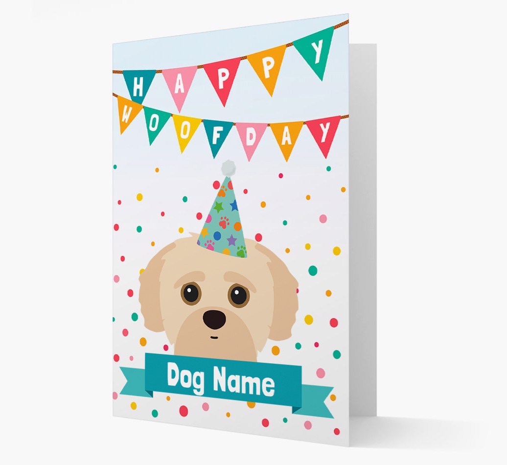 Personalised Card 'Happy Woofday {dogsName}' with {breedCommonName} Icon