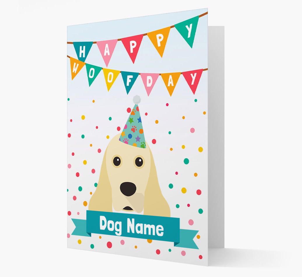 Personalized Card 'Happy Woofday {dogsName}' with {breedCommonName} Icon
