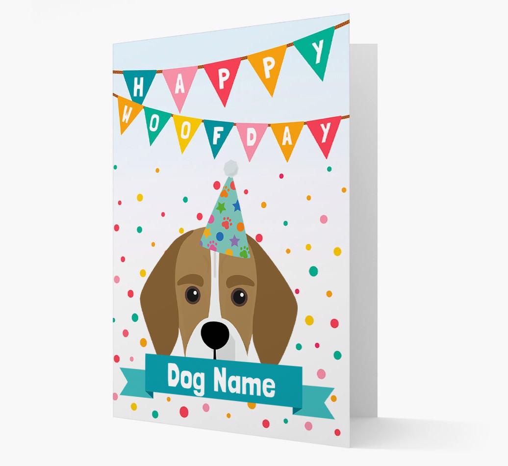 Personalized Card 'Happy Woofday {dogsName}' with {breedCommonName} Icon