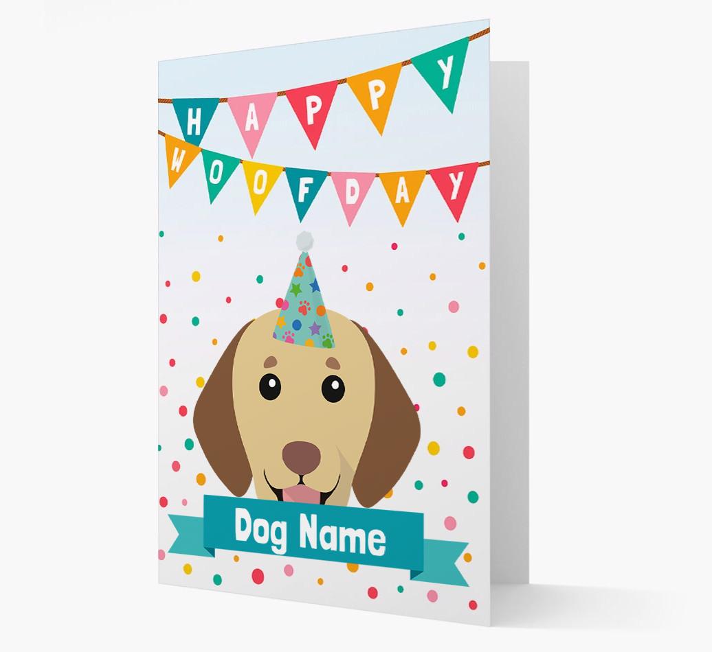 Personalized Card 'Happy Woofday {dogsName}' with {breedCommonName} Icon