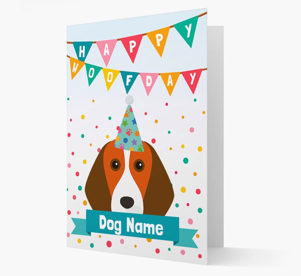 Personalized Card 'Happy Woofday {dogsName}' with {breedCommonName} Icon