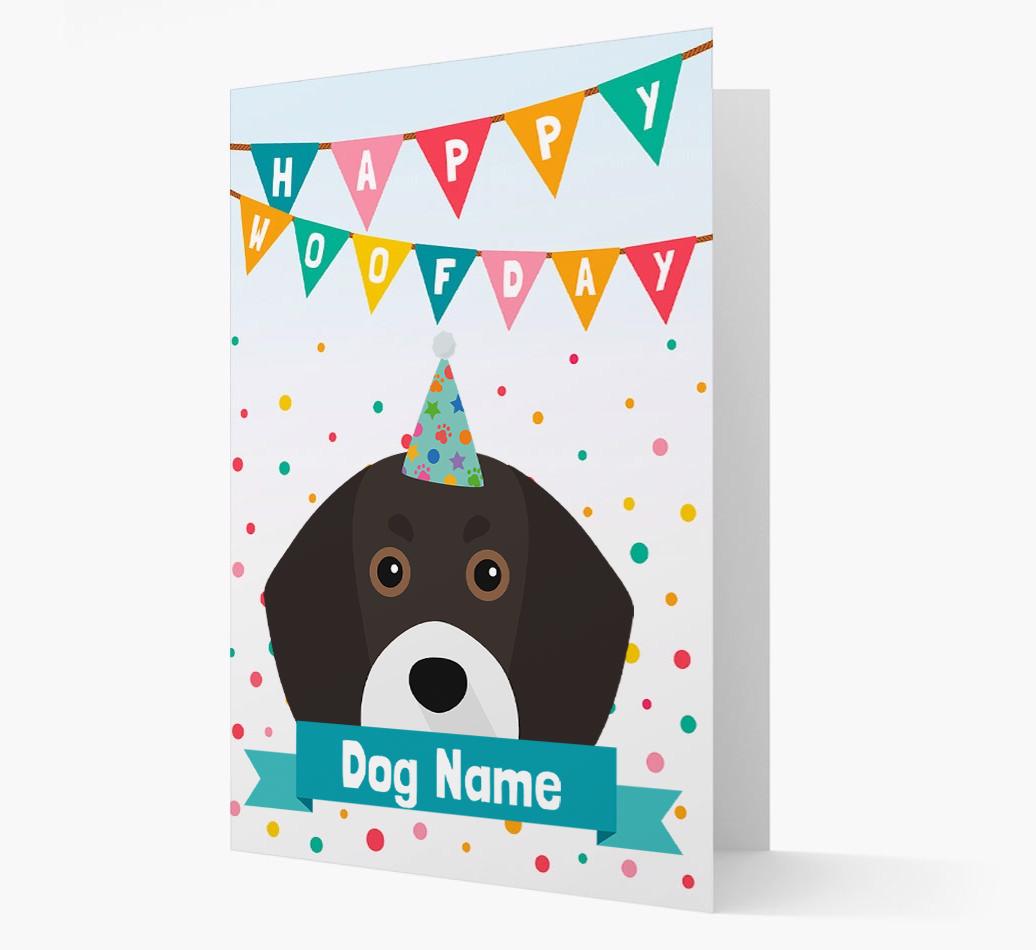 Personalized Card 'Happy Woofday {dogsName}' with {breedCommonName} Icon