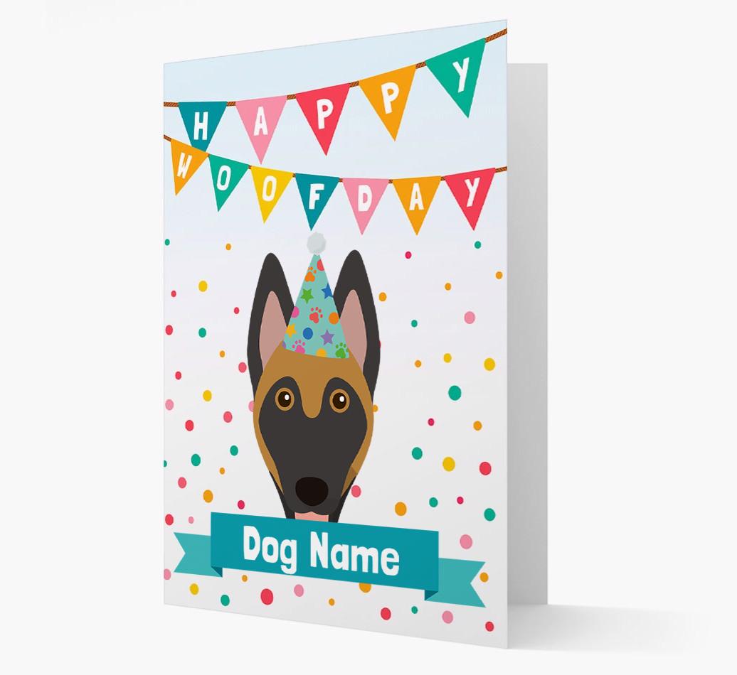 Personalized Card 'Happy Woofday {dogsName}' with {breedCommonName} Icon