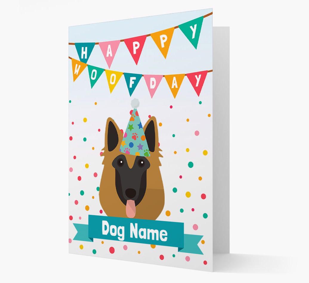 Personalized Card 'Happy Woofday {dogsName}' with {breedCommonName} Icon
