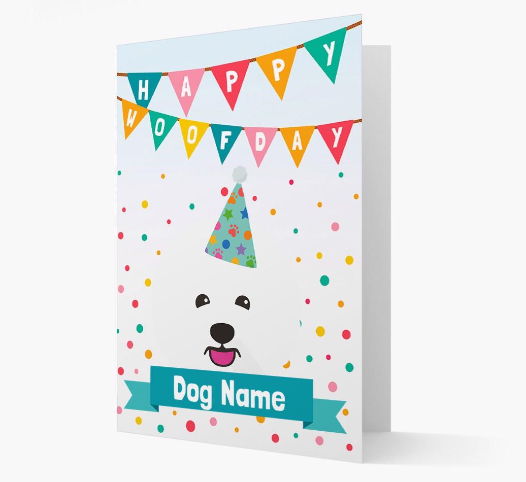 Personalized Card 'Happy Woofday {dogsName}' with {breedCommonName} Icon