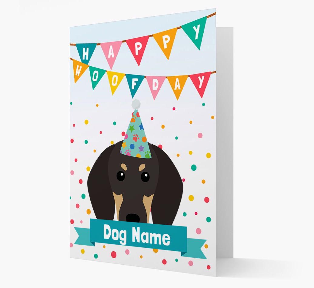 Personalized Card 'Happy Woofday {dogsName}' with {breedCommonName} Icon
