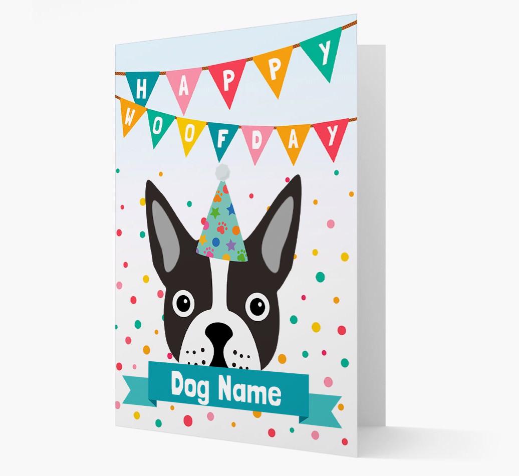 Personalized Card 'Happy Woofday {dogsName}' with {breedCommonName} Icon