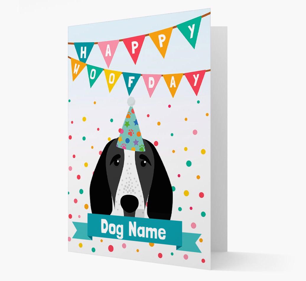 Personalized Card 'Happy Woofday {dogsName}' with {breedCommonName} Icon