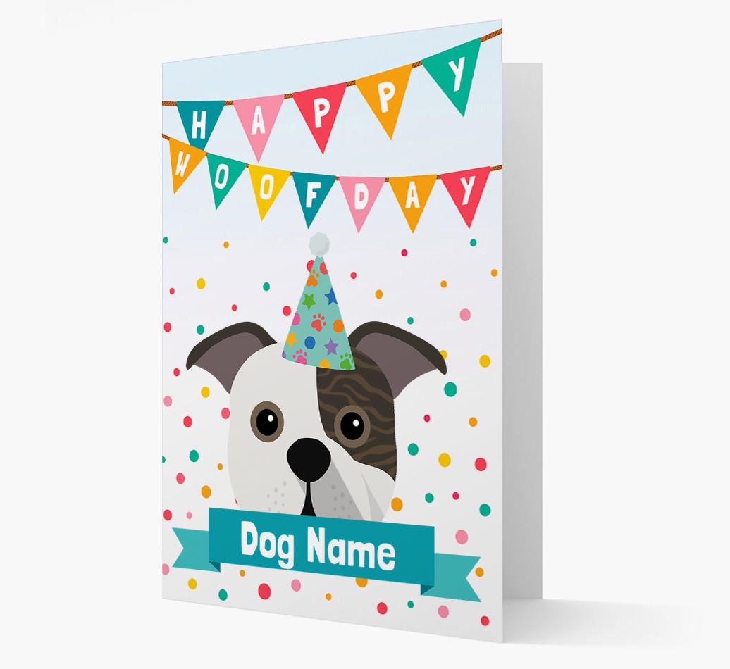 Personalized Card 'Happy Woofday {dogsName}' with {breedCommonName} Icon