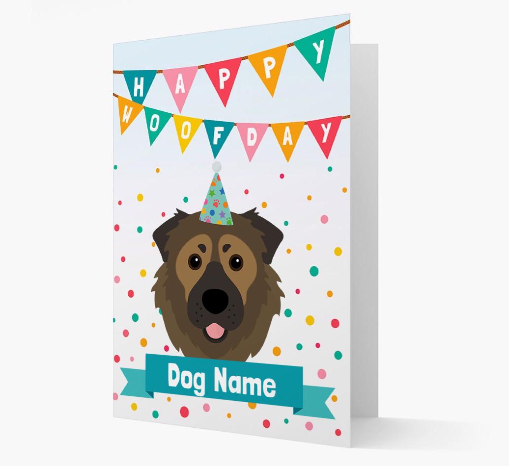 Personalized Card 'Happy Woofday {dogsName}' with {breedCommonName} Icon