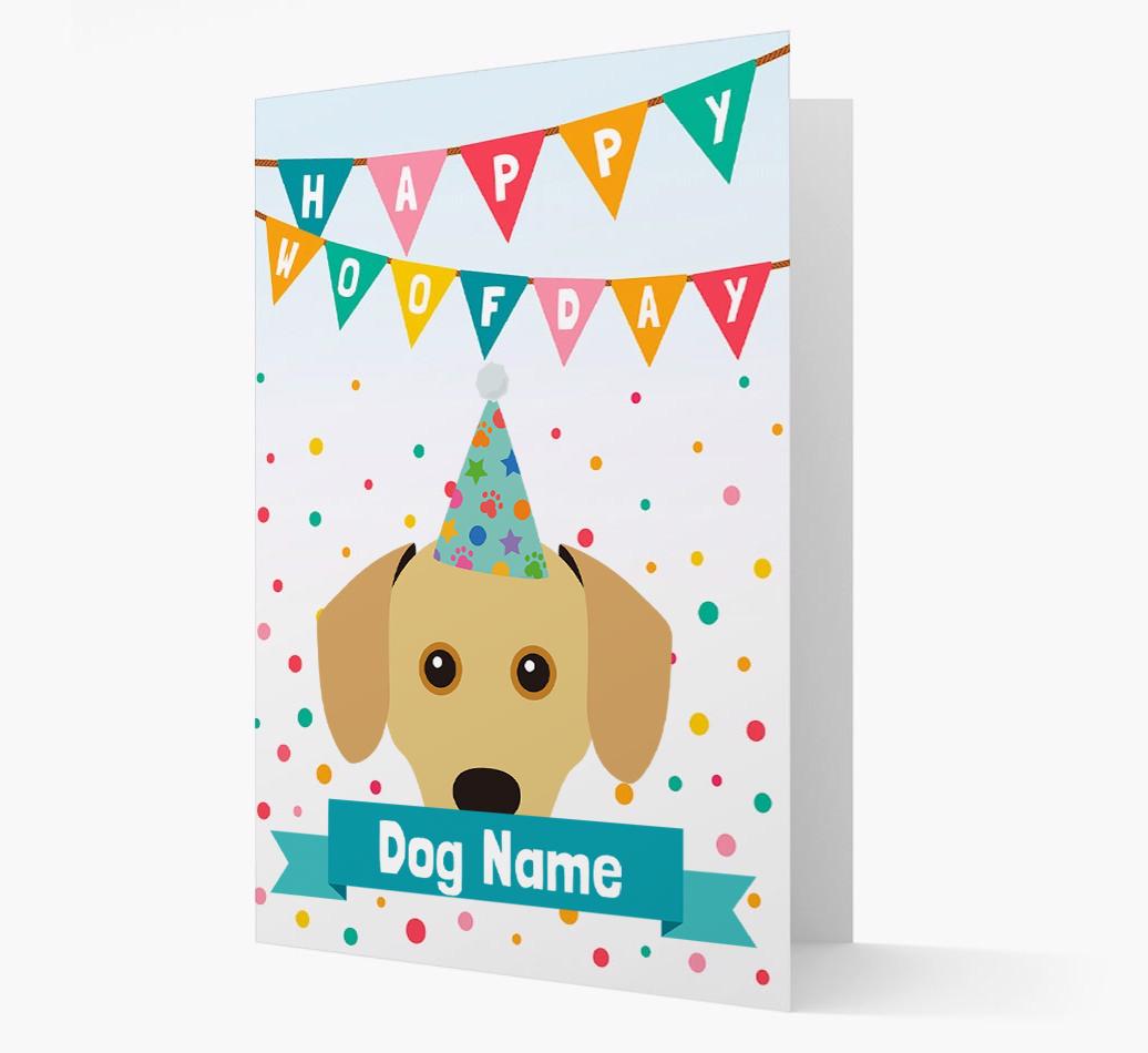 Personalized Card 'Happy Woofday {dogsName}' with {breedCommonName} Icon