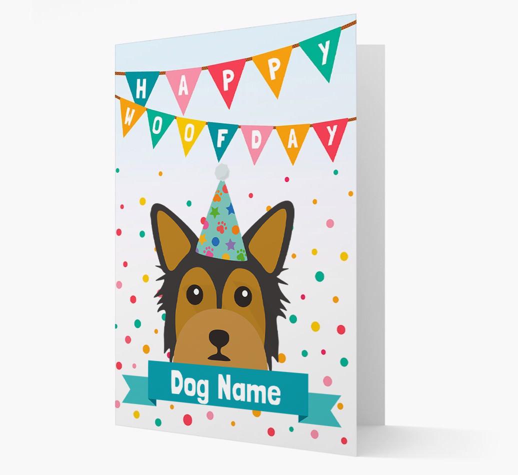 Personalized Card 'Happy Woofday {dogsName}' with {breedCommonName} Icon