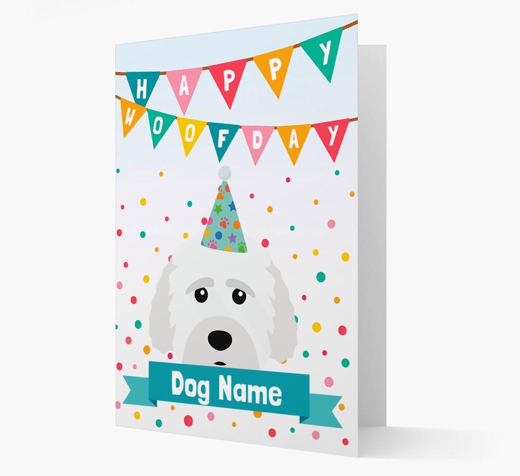 Personalized Card 'Happy Woofday {dogsName}' with {breedCommonName} Icon