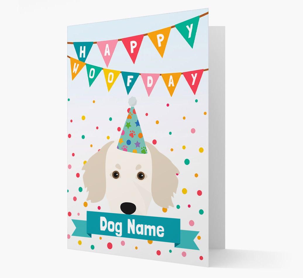 Personalized Card 'Happy Woofday {dogsName}' with {breedCommonName} Icon