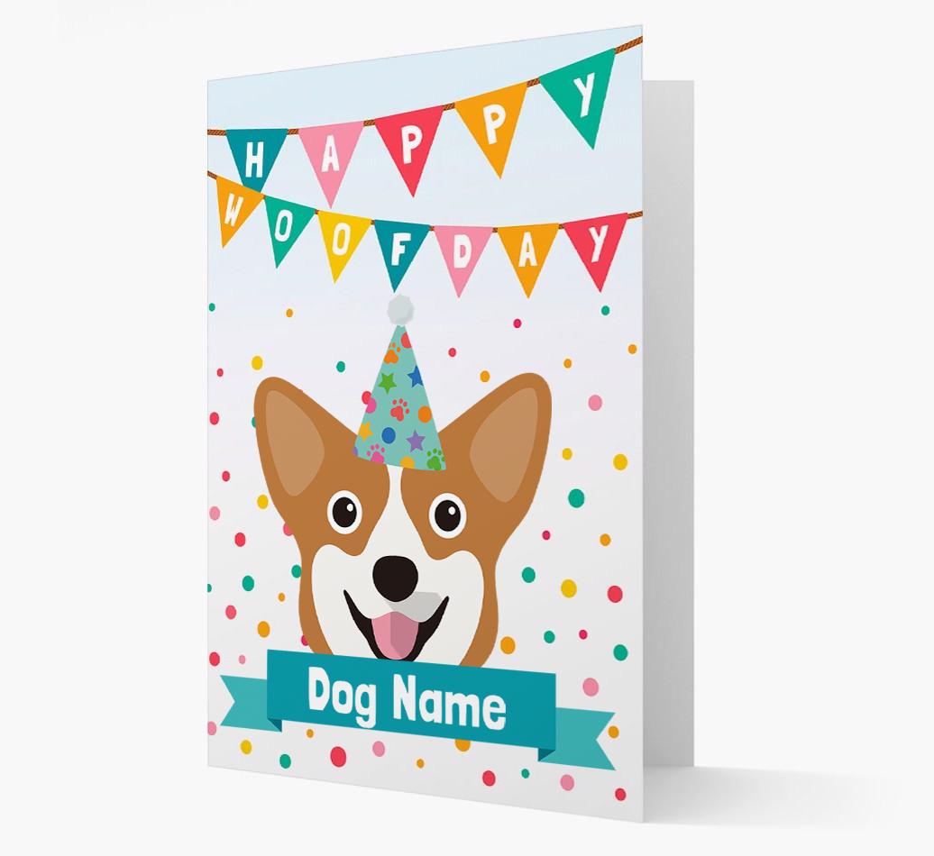 Personalized Card 'Happy Woofday {dogsName}' with {breedCommonName} Icon