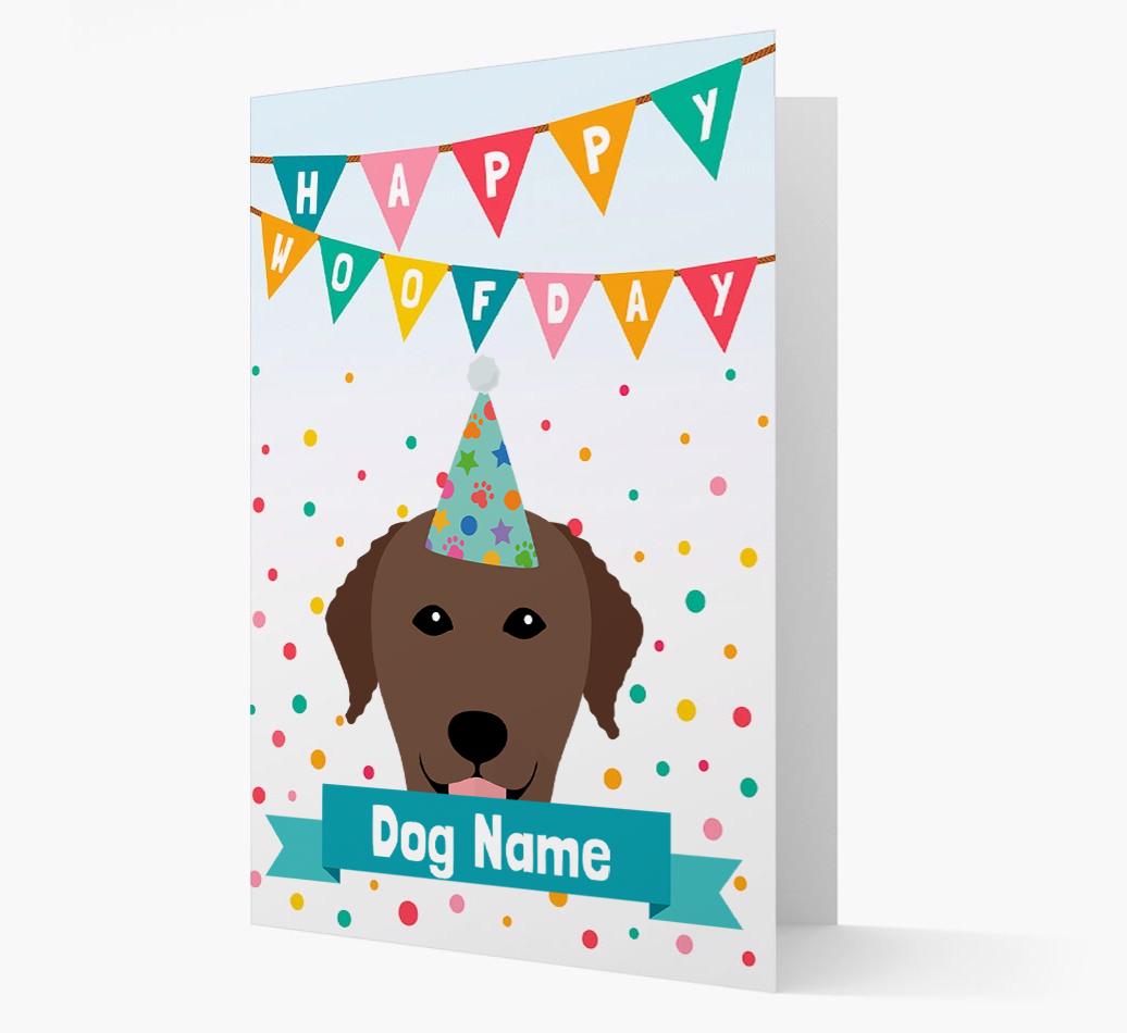 Personalized Card 'Happy Woofday {dogsName}' with {breedCommonName} Icon