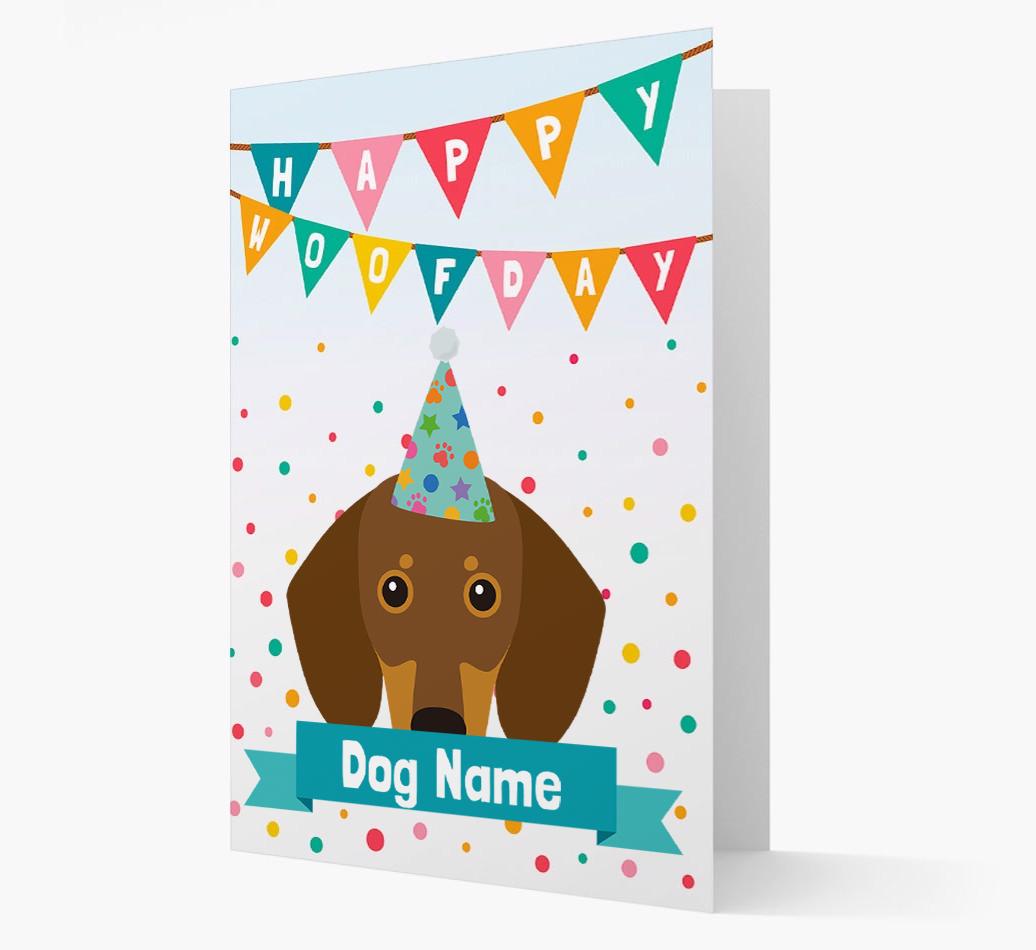 Personalized Card 'Happy Woofday {dogsName}' with {breedCommonName} Icon